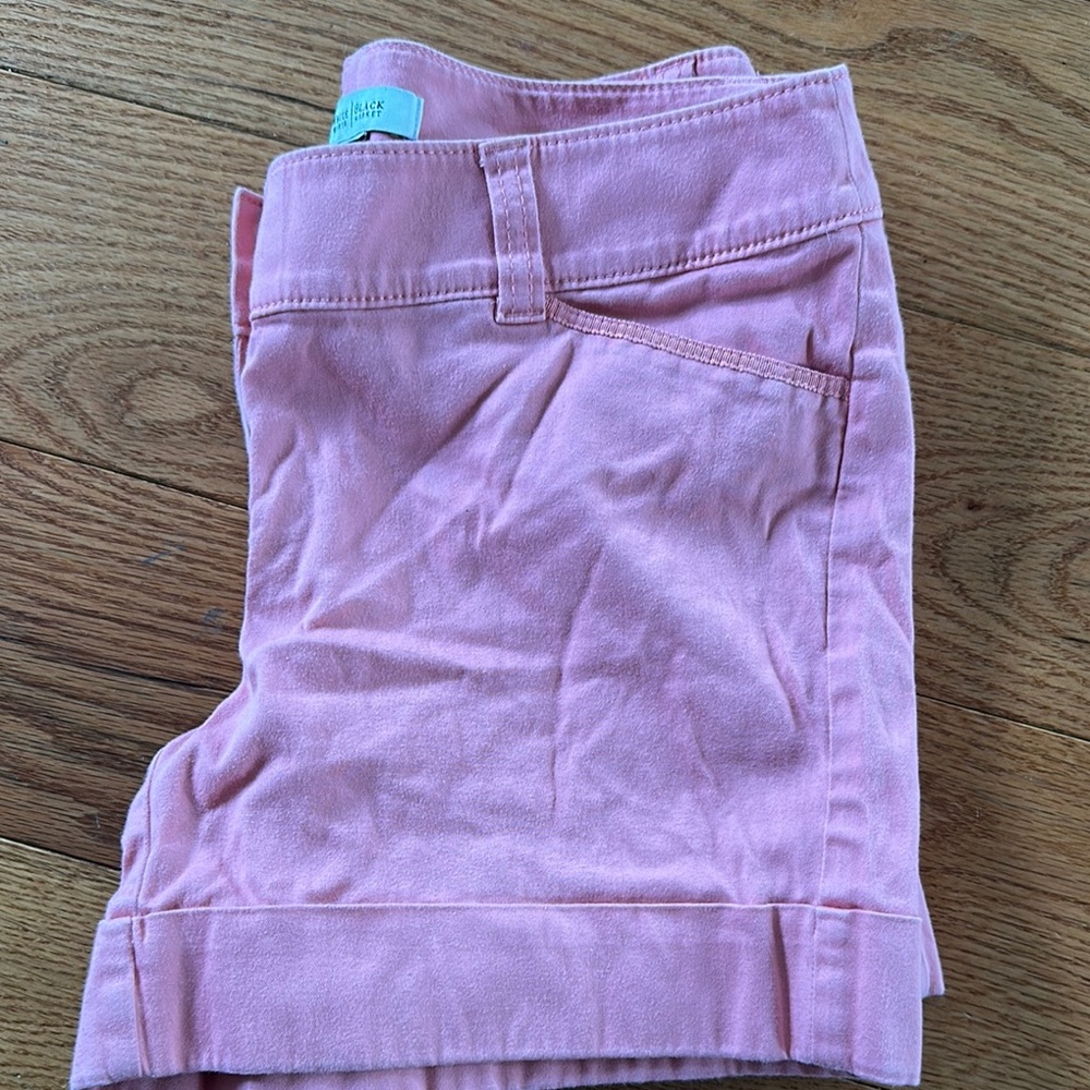 White House Black Market High Waist Pink and Green Summer Shorts - Picture 6 of 10